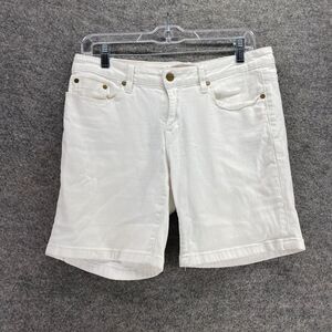 5/$45 Max Jeans Shorts Women 8 White Low Rise Flat Front Denim Light Wash